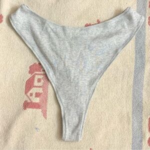 20WI NWT SKIMS Womens Intimates Cotton Jersey Dipped Thong Size 3X Heather Gray